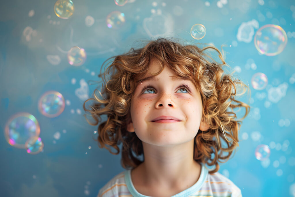 portrait autistic kid fantasy world
